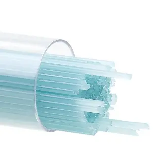 A tube of 0116 Turquoise Blue Opalescent, Stringers with blue sticks in it.
