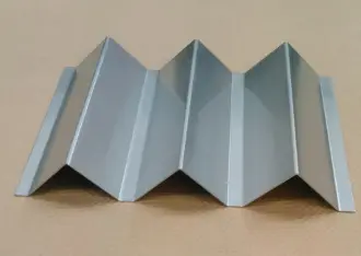 A set of Stainless Triangle Pattern Bar / Slumpers on a table.