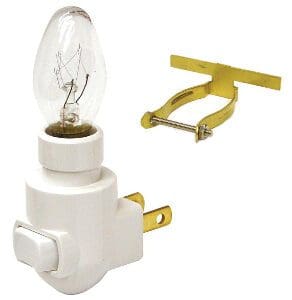 A Night Light With 4w Bulb with a gold handle.