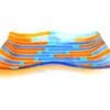 Colorful decorative wavy glass plate.