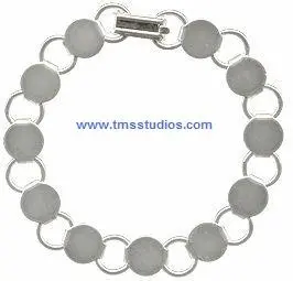 Bracelet 8-1/4", Disk and Loop on a white background.