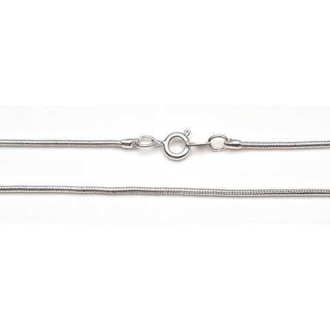 1.5 x 1.5mm Snake Chain – Silver Plated – 18 inches