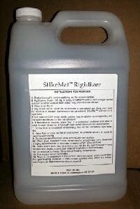 A gallon of SilkeMat™ Rigidizer 32oz. with a label on it.