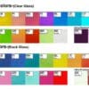 Color samples for glass types and finishes.