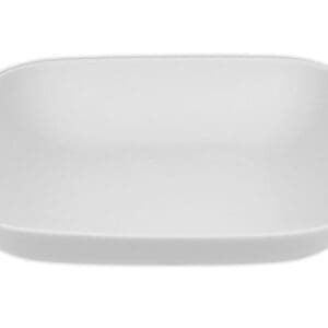 White rectangular ceramic serving dish.