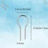Metal loop shapes with size measurements.