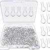 Metal hairpin clips in a clear container.